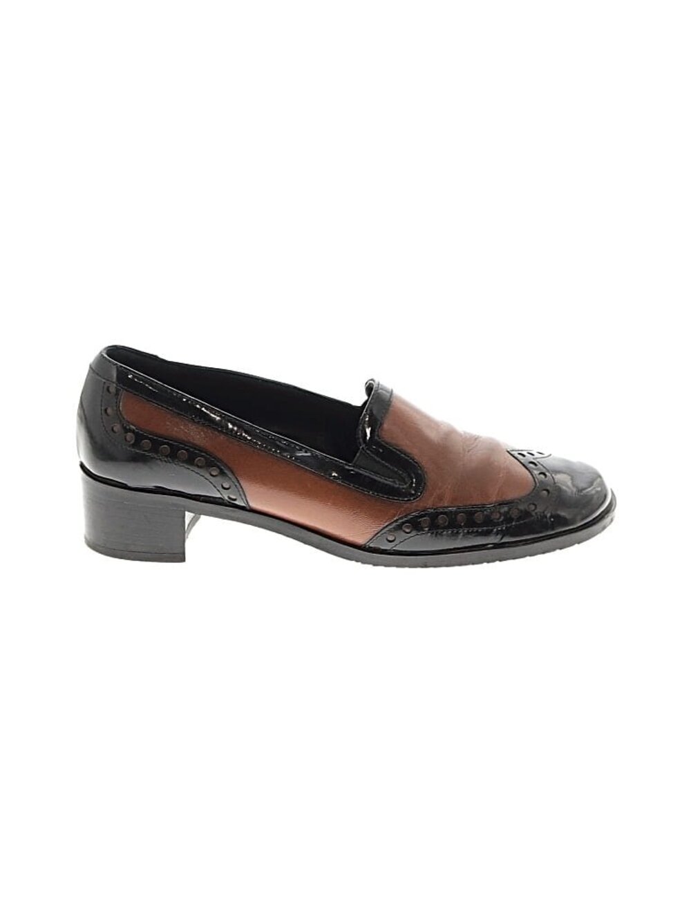 Rangoni Slip On Oxford Loafer Brown Black 7 Heeled Academia Preppy Old Money